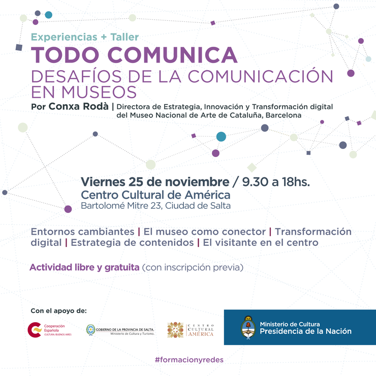 Conxa Roda brindará una formación sobre Comunicación y Museos en Salta 