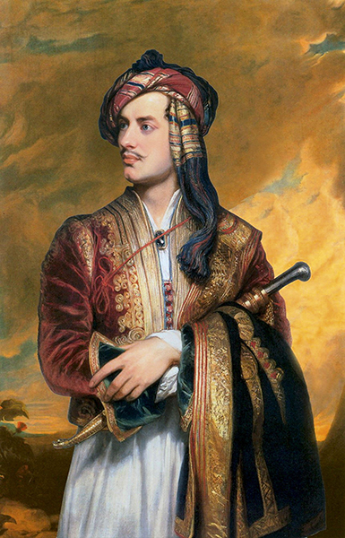 El poeta vestido con una indumentaria típica albanesa. Retrato por Thomas Phillips. 1835. National Portrait Gallery, Londres.