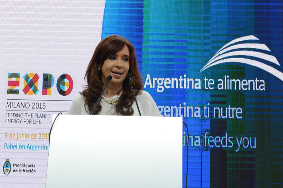 La presidenta recorrió el pabellón argentino en Expo Milán 2015